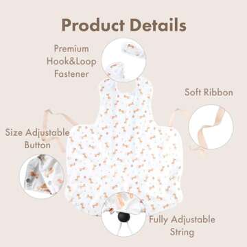 LoLaBi Waterproof Coverall Baby Weaning Bib - Giraffe Design