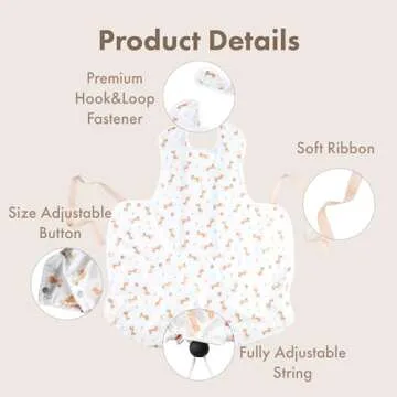 LoLaBi Waterproof Coverall Baby Weaning Bib - Giraffe Design