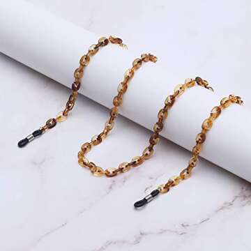 JM Retro Eyeglasses Chain Sunglasses Strap Holder Neck Cord String for Women Brown