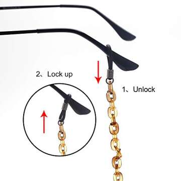 JM Retro Eyeglasses Chain Sunglasses Strap Holder Neck Cord String for Women Brown
