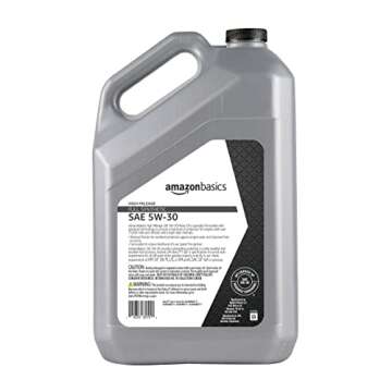 Amazon Basics High Mileage Motor Oil - Full Synthetic - 5W-30 - 5 Quart, 160 fl oz (Pack of 1)