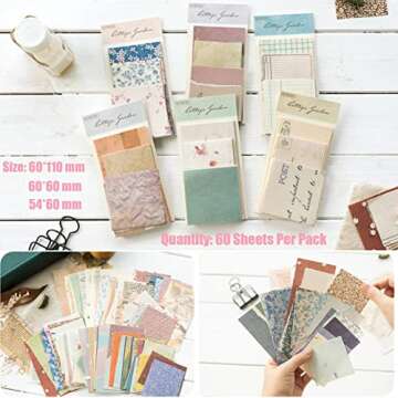 BLEDS 501Pcs Scrapbook Supplies, Journaling Supplies Kit - 460 Sheets Thin Decorative Scrapbook Pape...