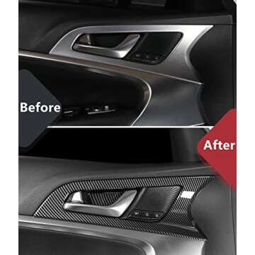 Cnaurda 4Pcs Carbon Fiber ABS Door Lock Panel Cover Set for Genesis G70 2019-2025