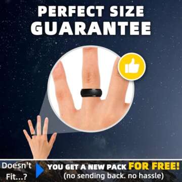 Egnaro Inner Arc Ergonomic Breathable Design, Silicone Rings Mens with Half Sizes, 1/4/5/6/7 Rubber Wedding Bands, 10mm Wide-2.5mm Thick