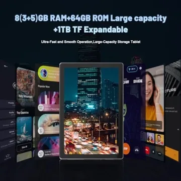 2024 Jeazans Android Tablet with 10.1" HD Display