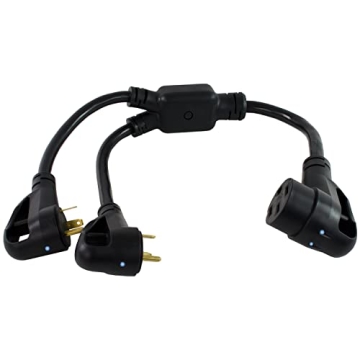 Conntek - 14995 RV 50-Amp Power Optimizer (2) RV 30-Amp Plug to 50-Amp 125/250-Volt 14-50R Female Co...
