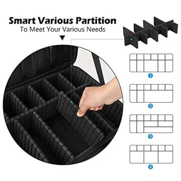 gzcz Travel Makeup Train Case 13.5 Inches Professional Makeup Bag Portable Cosmetic Case Organizer B...