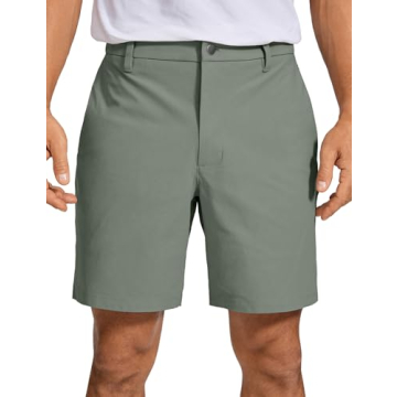 CRZ YOGA Men's All Day Comfy Golf Shorts - 7" Stretch Lightweight Casual Work Flat Front Shorts with...