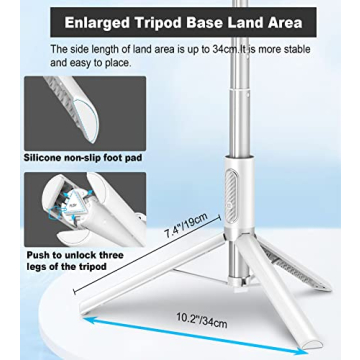 TONEOF Travel Tripod 60 Inch Selfie Stick with Remote