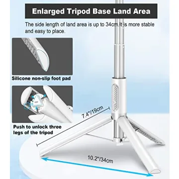 TONEOF Travel Tripod 60 Inch Selfie Stick with Remote