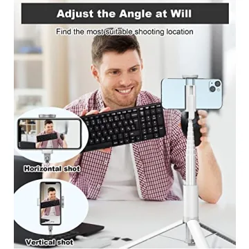 TONEOF Travel Tripod 60 Inch Selfie Stick with Remote
