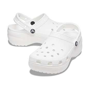 White Crocs Women's Classic Platform Clog - Size 7