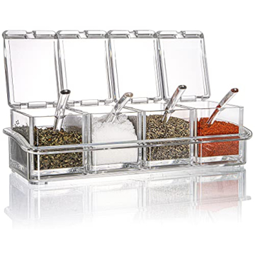 Yesland Clear Spice Pots - Elegant Storage for Your Seasonings