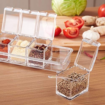 Yesland Clear Spice Pots - Elegant Storage for Your Seasonings
