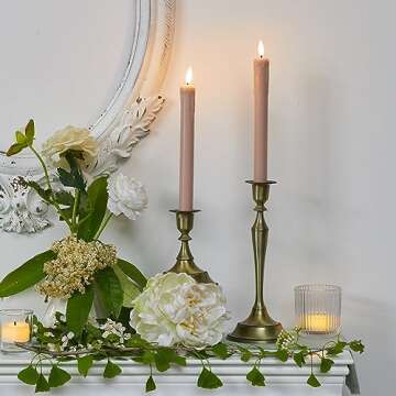 glowiu Flameless Candles with Remote Battery Operated Candlesticks Set of 6(H9.5 x D0.87) led Taper ...