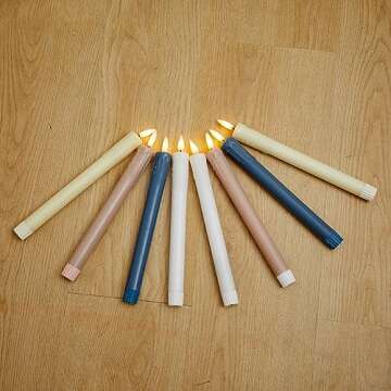 glowiu Flameless Candles with Remote Battery Operated Candlesticks Set of 6(H9.5 x D0.87) led Taper Candles for Birthday, Holiday, Party, Home Decor Indoor Outdoor Events (Light Mauve-Wick Flame)