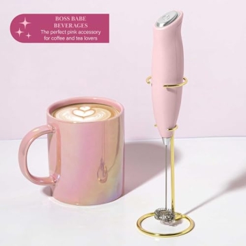 Paris Hilton Milk Frother with Glamorous Design and Stand