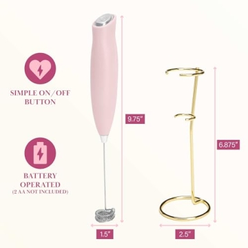 Paris Hilton Milk Frother with Glamorous Design and Stand