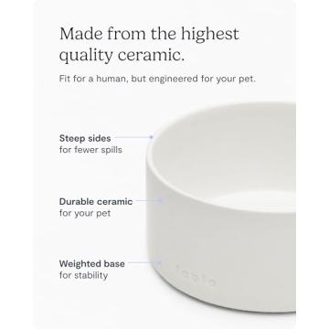 Elegant FABLE Ceramic Dog Bowl - Weighted & Durable