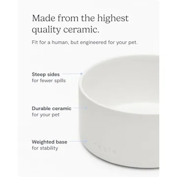 Elegant FABLE Ceramic Dog Bowl - Weighted & Durable