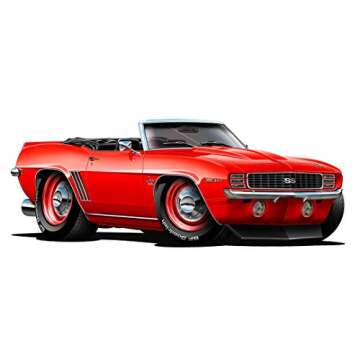 1969 Camaro RS SS 396 Cartoon Cars 3ft Long (36" Long) Vinyl Wall Decal Graphic Sticker Poster Garag...