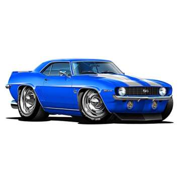 1969 Camaro RS SS 396 Cartoon Cars 3ft Long (36" Long) Vinyl Wall Decal Graphic Sticker Poster Garage Home Decor