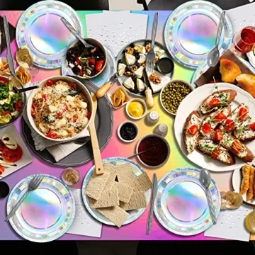 Iridescent Party Supplies Set for 25 Guests - Disposable