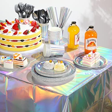 Iridescent Party Supplies Set for 25 Guests - Disposable