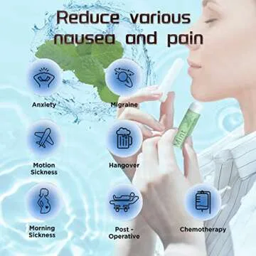 Hion Nausea Relief Inhaler 6 pcs for Motion Sickness and Pregnant Women Morning Sickness, Aromatherapy Natural Essential Oils Inhalers