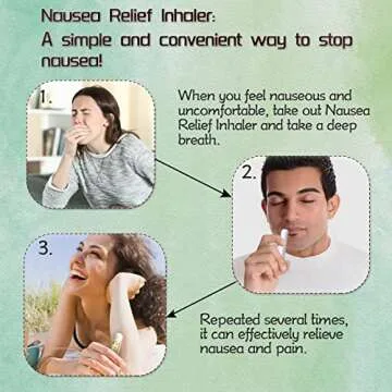 Hion Nausea Relief Inhaler 6 pcs for Motion Sickness and Pregnant Women Morning Sickness, Aromatherapy Natural Essential Oils Inhalers