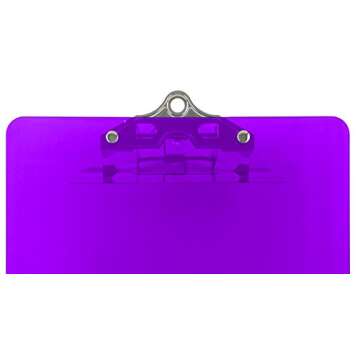 Trade Quest Plastic Clipboard Transparent Color Letter Size Standard Clip (Pack of 6) (Assorted)