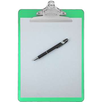 Trade Quest Plastic Clipboard Transparent Color Letter Size Standard Clip (Pack of 6) (Assorted)
