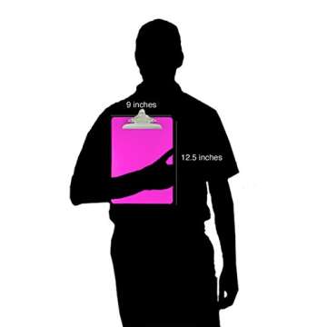 Trade Quest Plastic Clipboard Transparent Color Letter Size Standard Clip (Pack of 6) (Assorted)