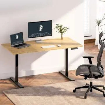 FLEXISPOT E6 Essential Bamboo 3 Stages Dual Motor 72x30 Inch Electric Height Adjustable Standing Des...