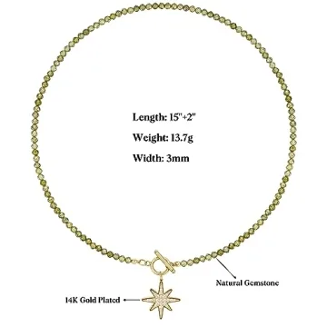 KissYan Beaded Choker Necklace 14K Gold Plated