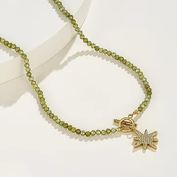 KissYan Beaded Choker Necklace 14K Gold Plated