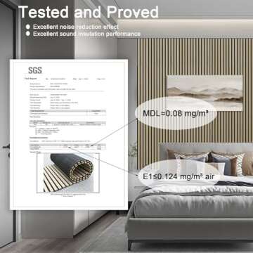 94.5 x 23.6 in Wood Slat Wall Panel, 3D flexible Soundproof Wall Panels,Acoustic Wall Panel for Inte...