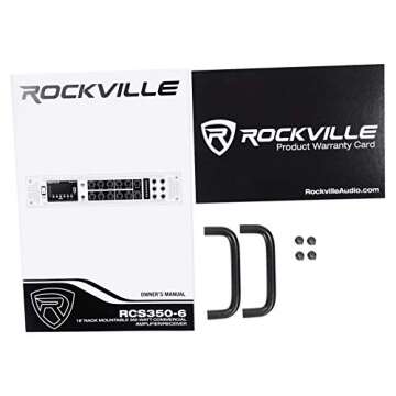 Rockville RCS350-6 350 Watt 6 Zone 70V Commercial Amplifier, Bluetooth, 3 Mic Inputs, Perfect for Restaurants, Bars, Cafés, Schools, Lounges