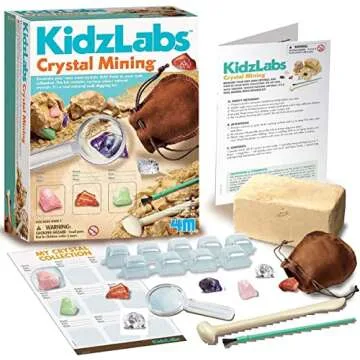 4M Kidzlabs Crystal Mining Kit, DIY Science Kit - Dig for gem Stones, For Boys & Girls Ages 5+