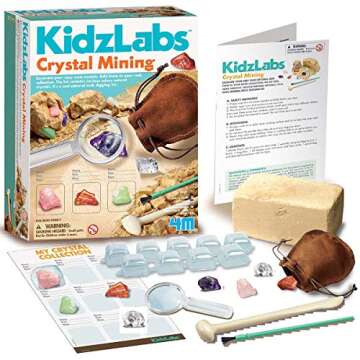 4M Kidzlabs Crystal Mining Kit, DIY Science Kit - Dig for gem Stones, For Boys & Girls Ages 5+