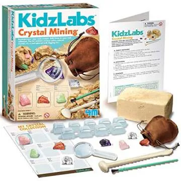 4M Kidzlabs Crystal Mining Kit, DIY Science Kit - Dig for gem Stones, For Boys & Girls Ages 5+