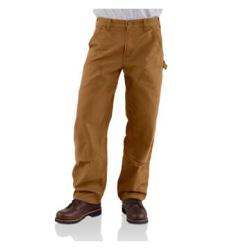 Carhartt Men's Loose Fit Washed Duck Double-Front Utility Work Pant, Brown, 30W x 30L