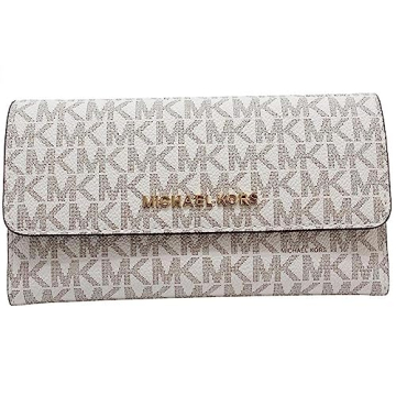 Michael Kors Large Trifold Leather Wallet - Vanilla