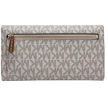 Michael Kors Large Trifold Leather Wallet - Vanilla