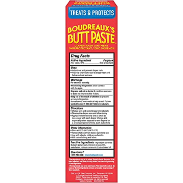 Boudreaux's Butt Paste Maximum Strength Diaper Rash Cream 4 oz 3 Pack