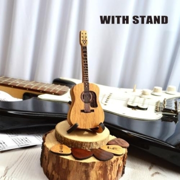 Stylish Wooden Guitar Pick Box with Stand and Picks
