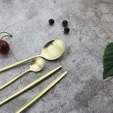 JASHII 24-Piece Matte Silverware Set for 6, Dishwasher Safe