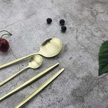 JASHII 24-Piece Matte Silverware Set for 6, Dishwasher Safe