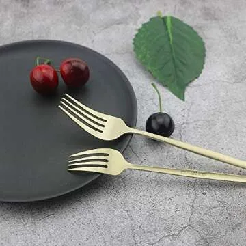 JASHII 24-Piece Matte Silverware Set for 6, Dishwasher Safe