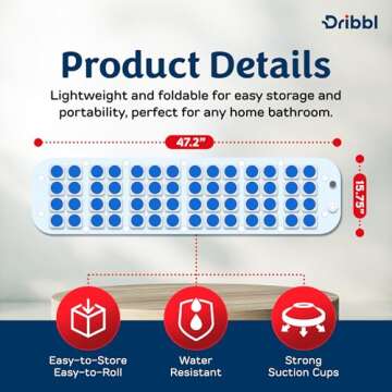 Dribbl Electric Bubble Massage Bathtub Mat – Non-Slip Full-Body Waterproof Hot Tub Spa Mat for Bat...